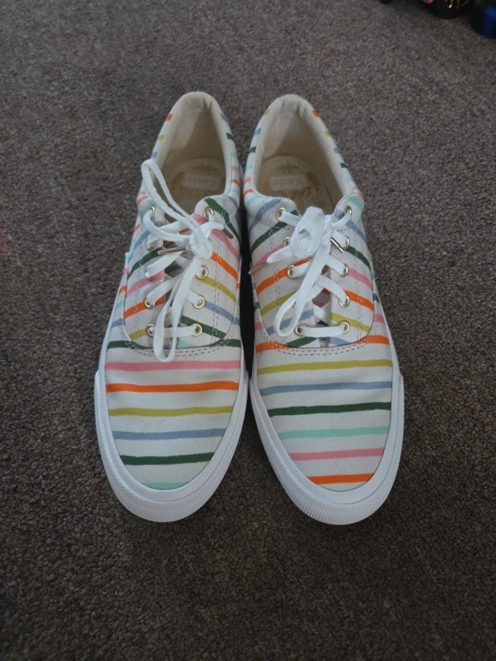 Keds+ Rifle Paper Co Womens  Striped Canvas Sneakers Happy Stripe 90s Y2k 7.5